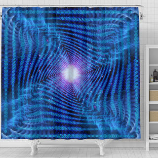 Infinity Warp - Blue | Shower Curtain | POLARIS