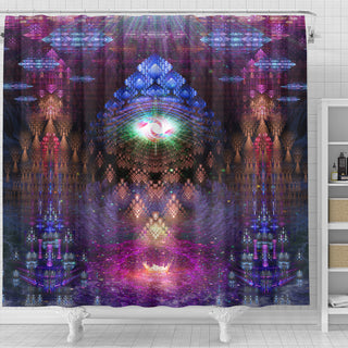 Fractal Gateway - Purple | Shower Curtain | POLARIS