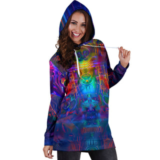 MIDNIGHT VISION HOODIE DRESS | ACIDMATH AI