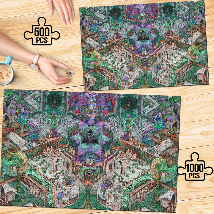 🌌🌀 The Infinity Nexus  KaleidoQuest Wooden Jigsaw Puzzle | POLARIS