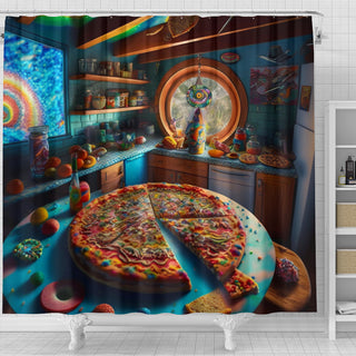 PIZZA SLICE Shower Curtain | Acidmath AI