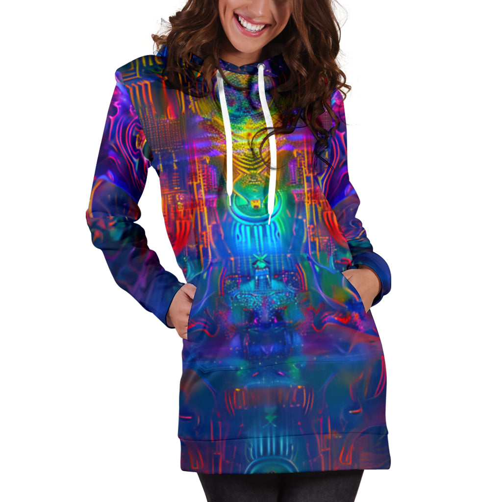 MIDNIGHT VISION HOODIE DRESS | ACIDMATH AI