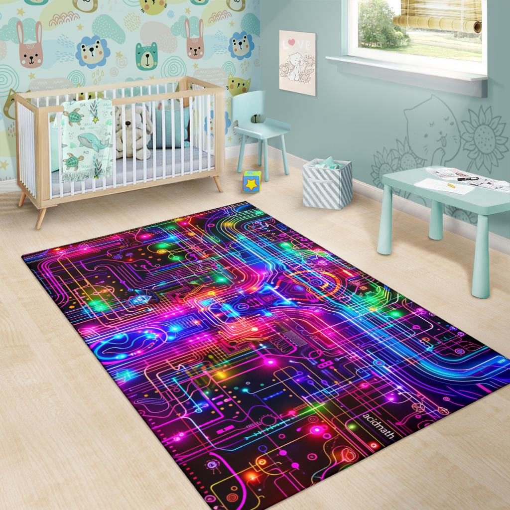 TRIPPY GRID RUG | ACIDMATH AI