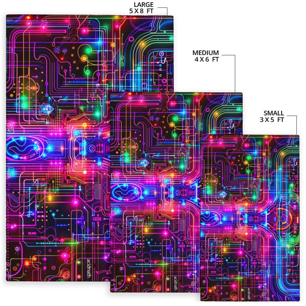 TRIPPY GRID RUG | ACIDMATH AI