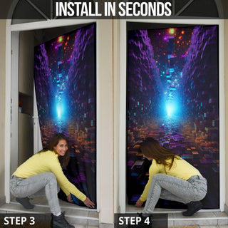 DIMENSIONAL SHIFT BLOCKS DOOR SOCK | ACIDMATH AI