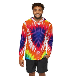 Mens Sports Performance Graphic Hoodie - Psychedelic Rainbow Tie Dye