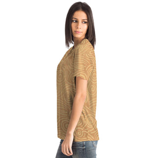 Waves and Spirals - Ocher | CUnisex T-Shirt | Mandalazed