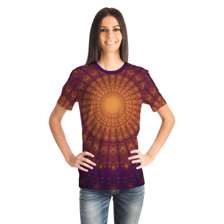 Peacock Feahter Mandala - Moon | Unisex T-Shirt | Mandalazed