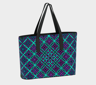 CYAN PATTERN VEGAN LEATHER TOTE BAG | CAMERON GRAY