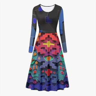 DEEP BAND Women's Long-Sleeve One-piece Dress | TAS Visuals