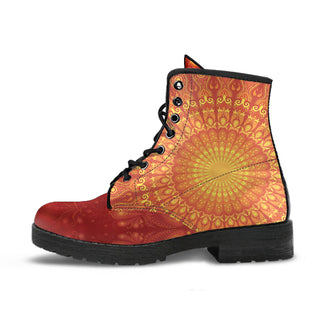 Peacock Feather Mandala - Sun | Leather Boots | Mandalazed
