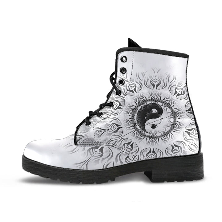 Fractalized Special Edition Yin & Yang Mandala | Leather Boots | Mandalazed