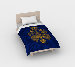Gold Geometric Blue | Cotton Duvet Cover | Mil Et Une