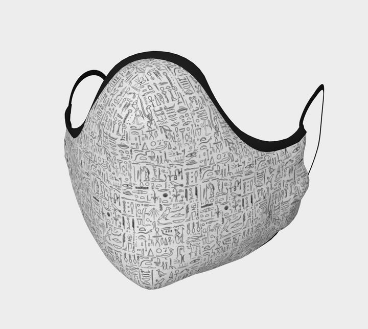 Egyptian Glyphs - White | Face Mask | Yantrart Design