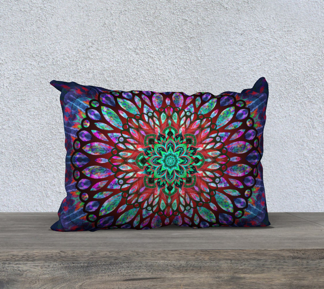 Vibrancy Mandala | 20x14 Pillow Case | Fractalcraft