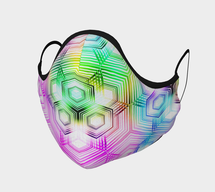 Psychedelic Hexagon Pattern | Face Mask | Yantrart Design