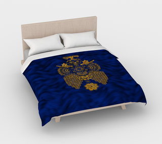 Gold Geometric Blue | Cotton Duvet Cover | Mil Et Une