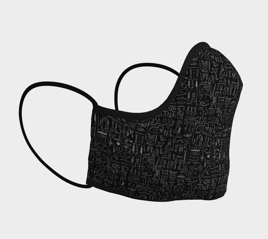 Egyptian Glyphs - Black | Face Mask | Yantrart Design