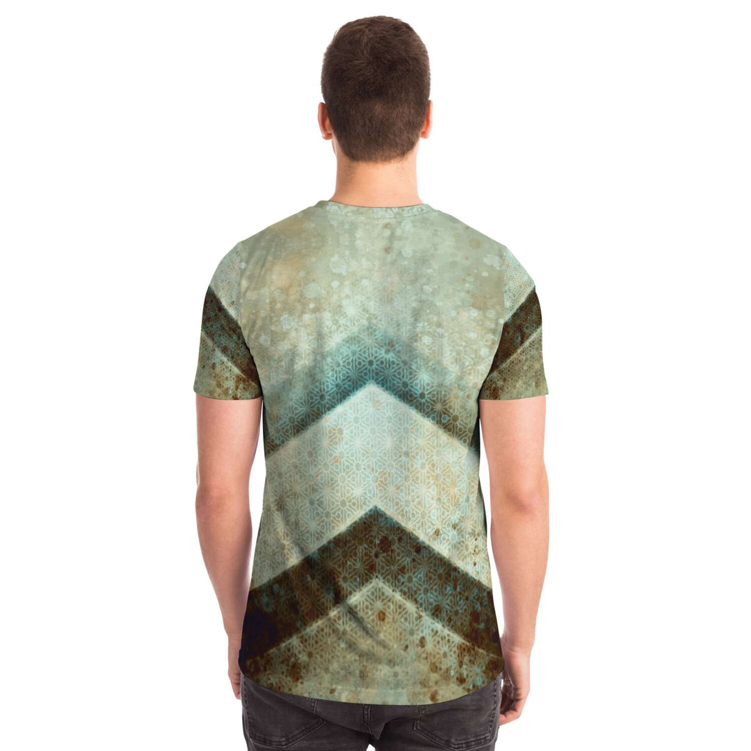 Hexagons and Paint Blobs - Green | Unisex T-Shirt | Mandalazed