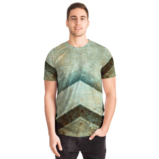 Hexagons and Paint Blobs - Green | Unisex T-Shirt | Mandalazed