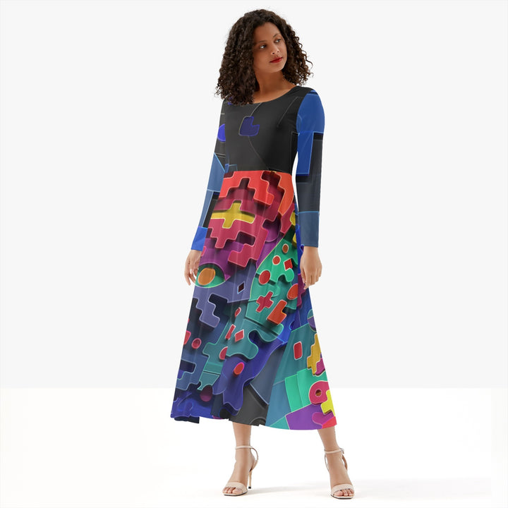 DEEP BAND Women's Long-Sleeve One-piece Dress | TAS Visuals