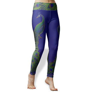 The Peacock Women's High Waist Yoga Leggings by Mark Henson