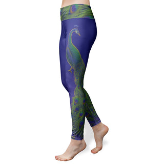 The Peacock Women's High Waist Yoga Leggings by Mark Henson