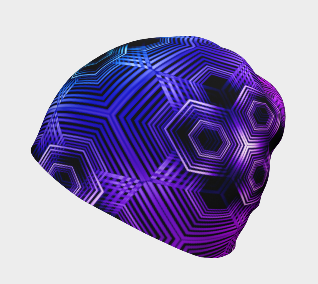 Purple Hexagon Pattern | Beanie | Yantrart Design