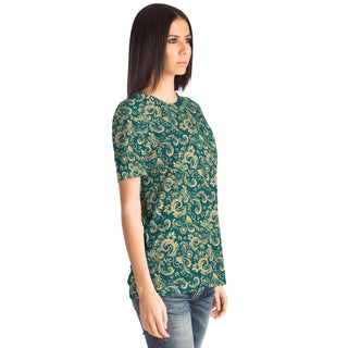 Oriental Floral Pattern - Emerald | Unisex T-Shirt | Mandalazed