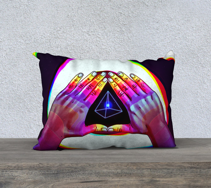 Psy Hands Triangle Pillow Case 20" x 14" | Phazed