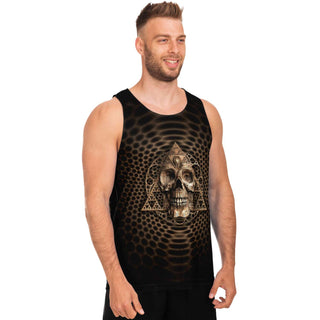 Sierpinski | Skull Unisex Tank Top | Luminokaya