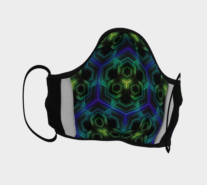 Green Hexagon Pattern | Face Mask | Yantrart Design