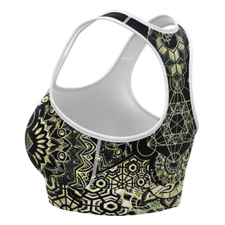 Geometric Gold | Sports Bra | Mil Et Une