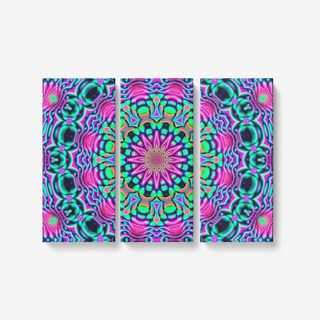 SEAFOAM SERENITY | IMRAN | 3 Piece Canvas Wall Art for Living Room - Framed Ready to Hang 3x8"x18"