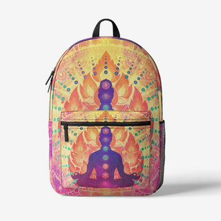 Cameron Gray | Sunrise Meditation | Retro Colorful Print Trendy Backpack