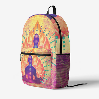 Cameron Gray | Sunrise Meditation | Retro Colorful Print Trendy Backpack
