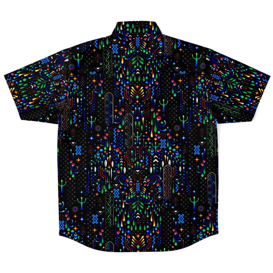 Elemental Realm Patterned Short Sleeve Button Down Shirt - TAS