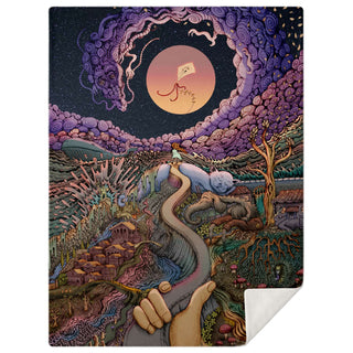 The Girl with the Paper Kite | Microfleece Blanket | James Fletcher