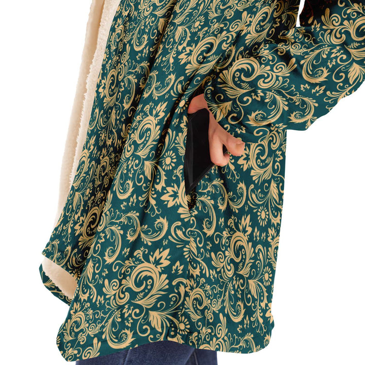 Oriental Floral Pattern - Emerald | Cloak | Mandalazed