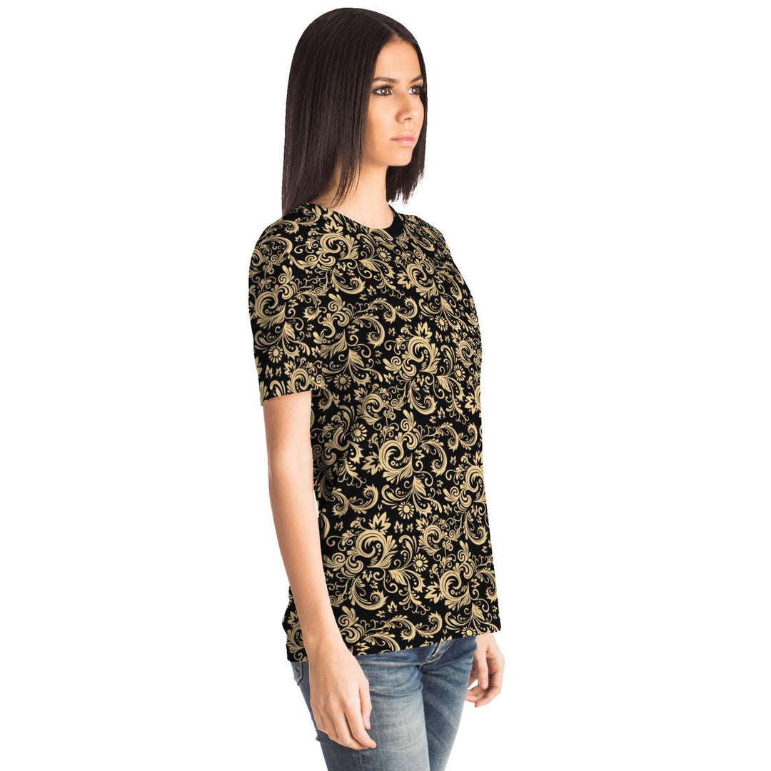 Oriental Floral Pattern - Onyx | Unisex T-Shirt | Mandalazed