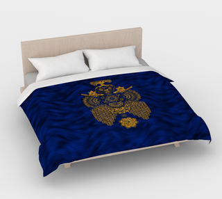 Gold Geometric Blue | Cotton Duvet Cover | Mil Et Une