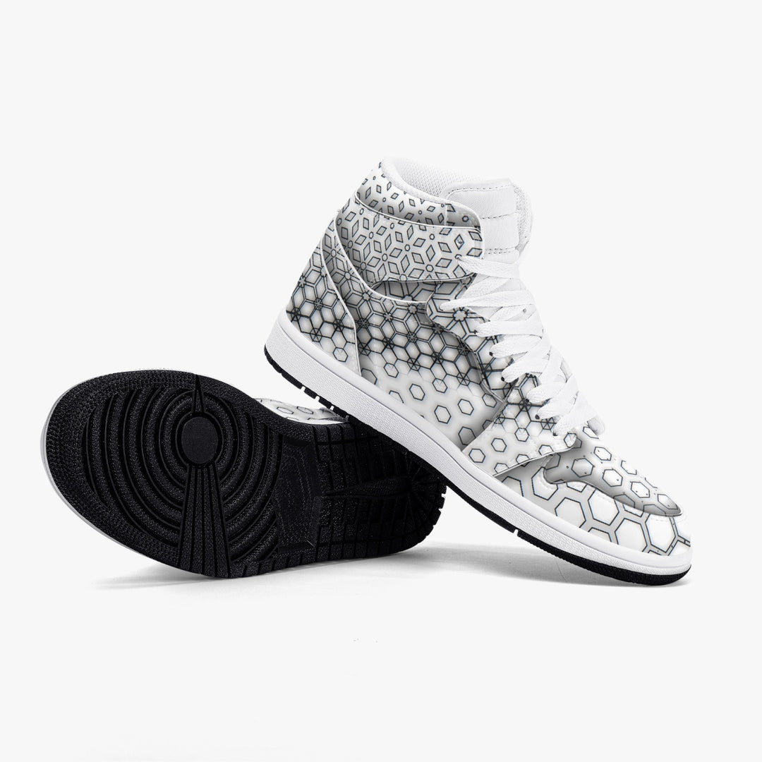 White Hexa | High-Top Leather Sneakers | Psypepper