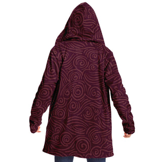 Waves and Spirals - Red | Cloak | Mandalazed