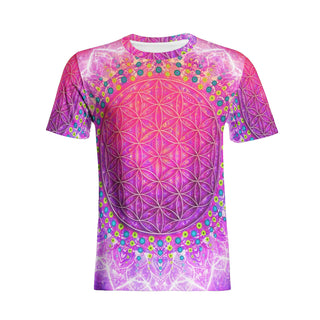 Cameron Gray | Flower Of Life | Unisex All-Over Print Cotton T-shirts