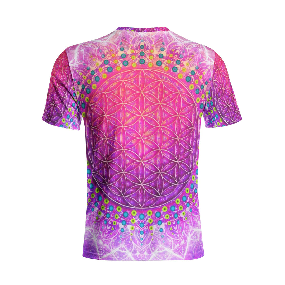 Cameron Gray | Flower Of Life | Unisex All-Over Print Cotton T-shirts