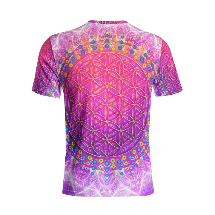 Cameron Gray | Flower Of Life | Unisex All-Over Print Cotton T-shirts