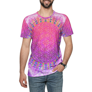 Cameron Gray | Flower Of Life | Unisex All-Over Print Cotton T-shirts