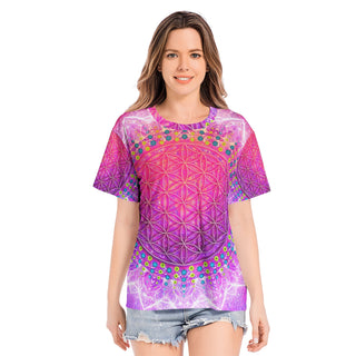 Cameron Gray | Flower Of Life | Unisex All-Over Print Cotton T-shirts