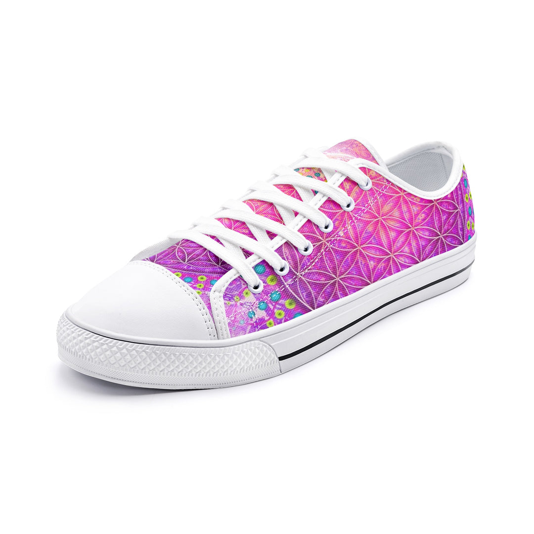 Cameron Gray | Flower Of Life | Unisex Low Top Canvas Shoes