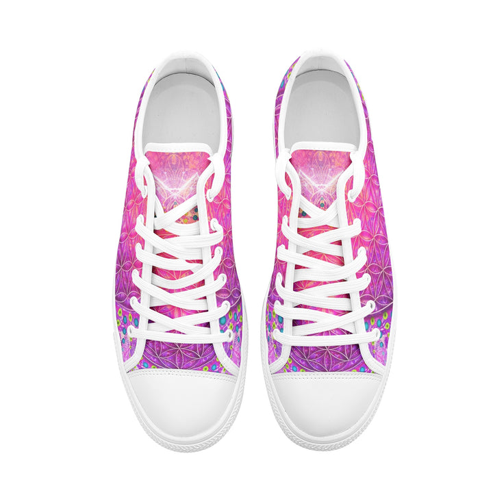 Cameron Gray | Flower Of Life | Unisex Low Top Canvas Shoes